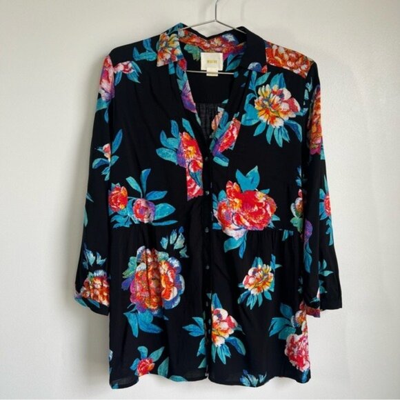 Maeve Woodland Walk Buttondown Blouse - M/L - Picture 2 of 8